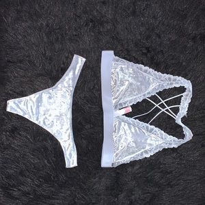 PINK velvet bralette & thong